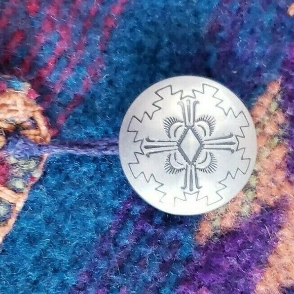 Rhonda Stark Womens Sz M Wool Blend Dolman Sleeve Aztec Print Cropped Cardigan - Picture 4 of 9